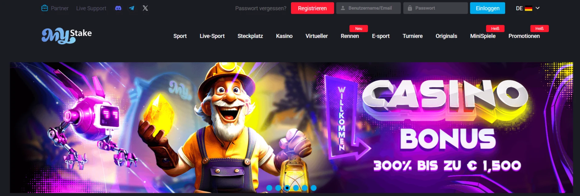 MyStake Casino Screen